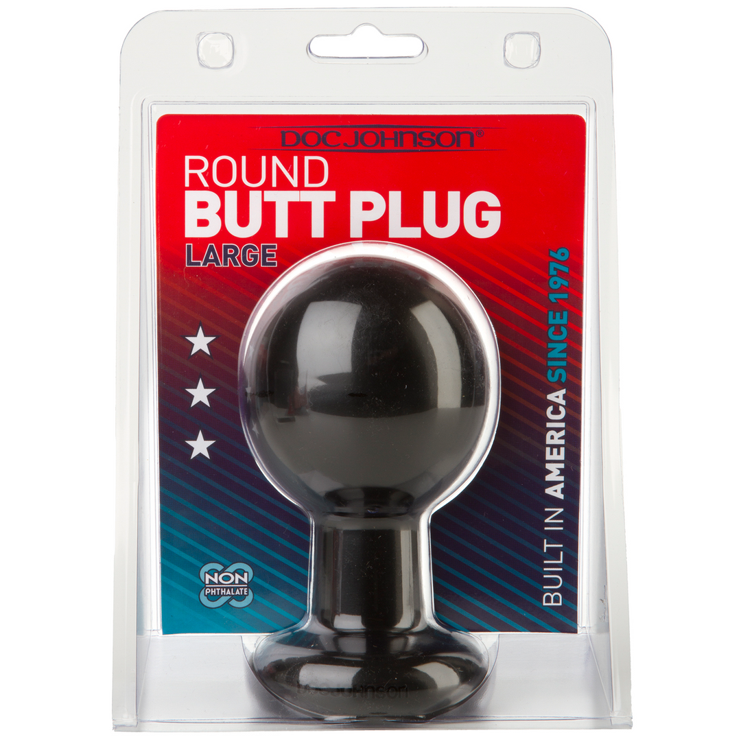 Analplug Classic rund groß Schwarz 10,2 x Ø 6,9 cm