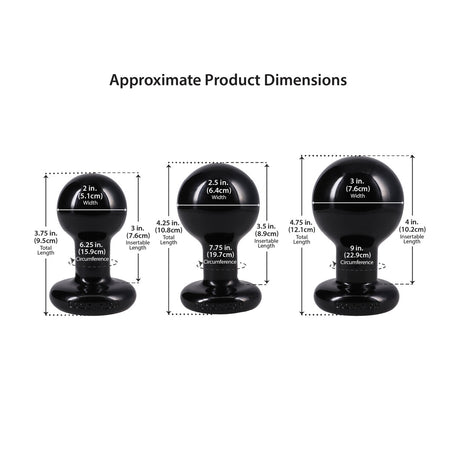 Analplug Classic rund 3-teiliges Set Schwarz 7,6 x Ø 4,8 cm