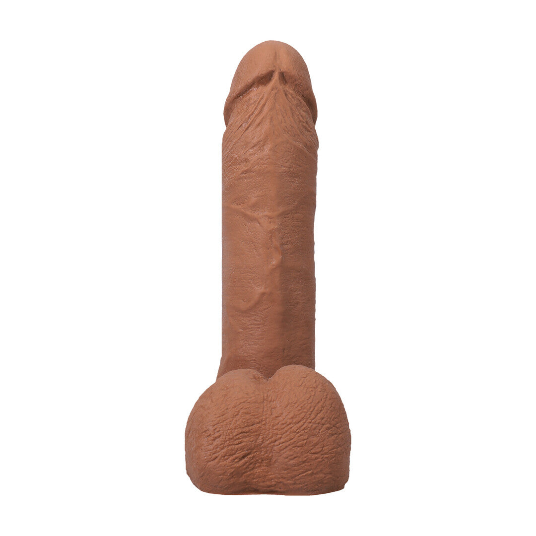 Realistischer Dildo mit Hoden und Saugfuß Karamell 16,5 x Ø 4,4 cm