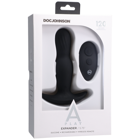 Analplug Expander Silikon mit Fernbedienung Schwarz 12,7 x Ø 3,6 cm