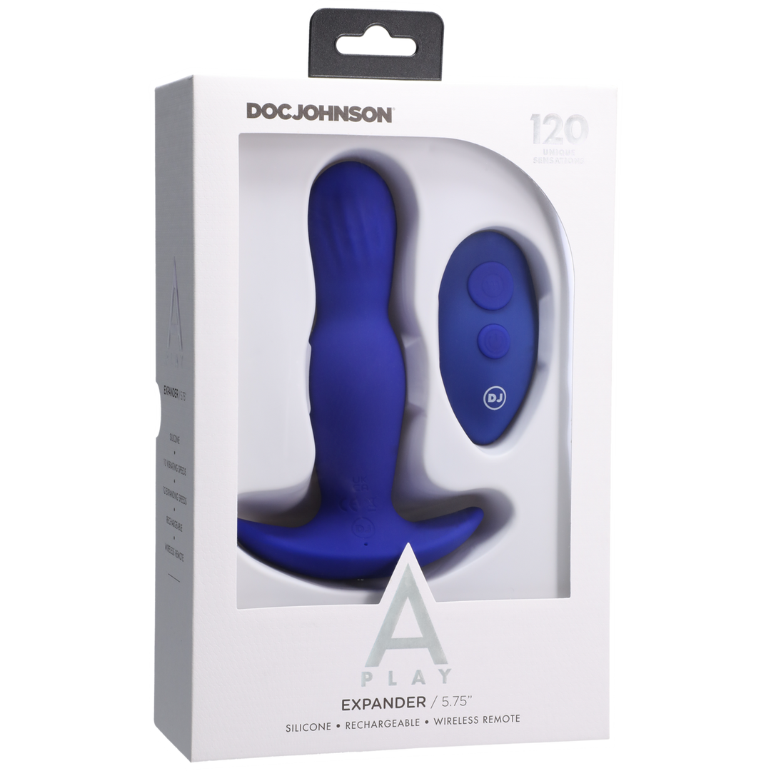 Analplug Expander Silikon mit Fernbedienung Blau 12,7 x Ø 3,6 cm