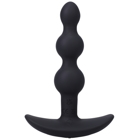 Analplug Vibe Silikon mit Perlen und Fernbedienung Schwarz 12,2 x Ø 3,2 cm