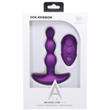 Analplug Vibe Silikon mit Perlen und Fernbedienung Violett 12,2 x Ø 3,2 cm