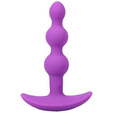Analplug Vibe Silikon mit Perlen und Fernbedienung Violett 12,2 x Ø 3,2 cm