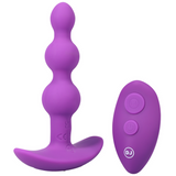 Analplug Vibe Silikon mit Perlen und Fernbedienung Violett 12,2 x Ø 3,2 cm