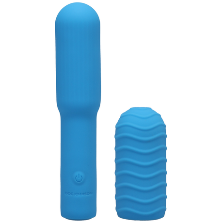 Vibrator Elite Mini mit wechselbarem Aufsatz Blau 12,5 x Ø 2,5 cm