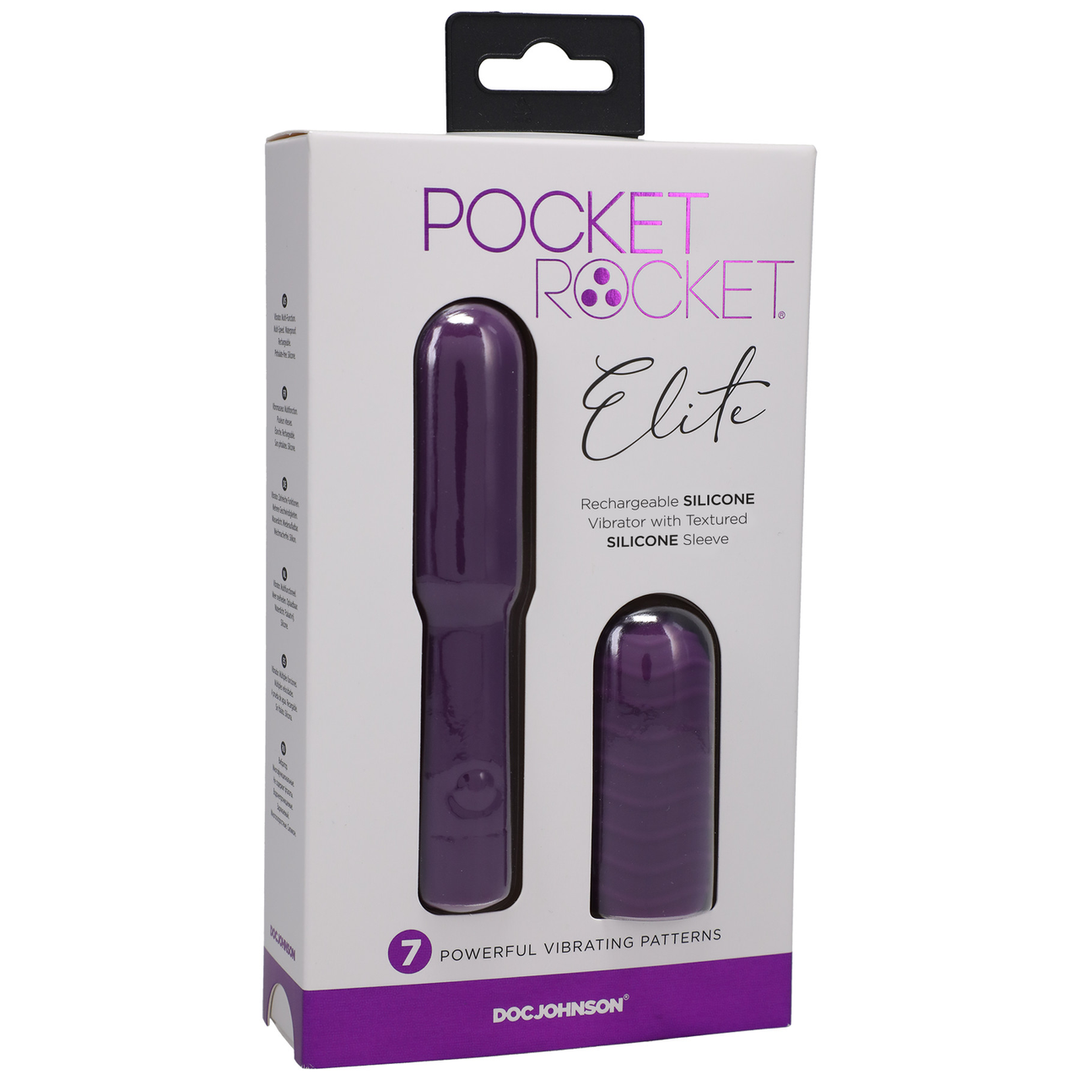 Vibrator Elite Mini mit wechselbarem Aufsatz Violett 12,5 x Ø 2,5 cm