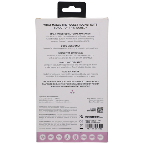 Vibrator Elite Mini mit wechselbarem Aufsatz Pink 12,5 x Ø 2,5 cm