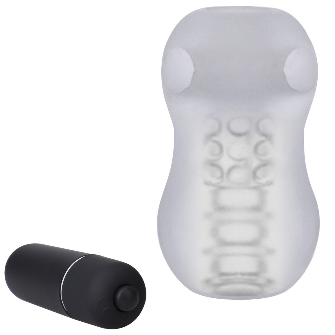 Masturbator-Sleeve Helping Head Pro mit Vibration Durchsichtig 7,6 cm