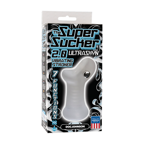 Mund-Masturbator Super Sucker 2.0 mit Vibration Durchsichtig 12,5 x Ø 6,6 cm