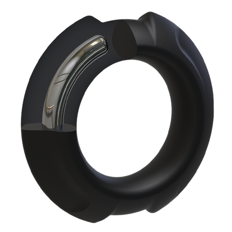 Penisring Flexisteel Silikon mit Metallkern Schwarz 35 mm