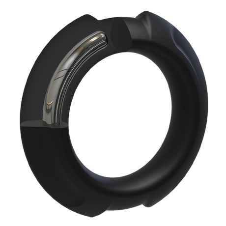 Penisring Flexisteel Silikon mit Metallkern Schwarz 43 mm