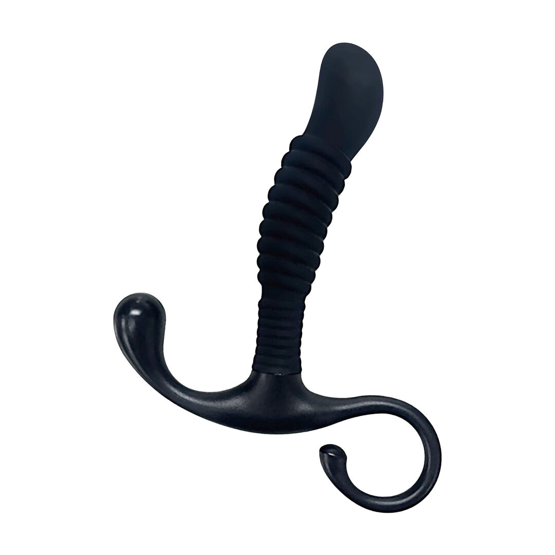 Prostata-Stimulator Silikon gerippt Schwarz 10,2 x Ø 2 cm
