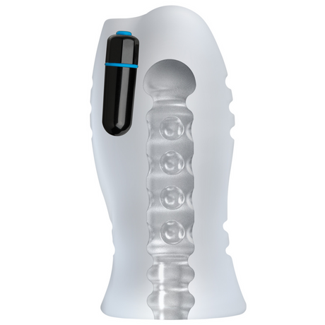 Masturbator mit Massageperlen und Vibration Weiß 12,2 x Ø 5,8 cm
