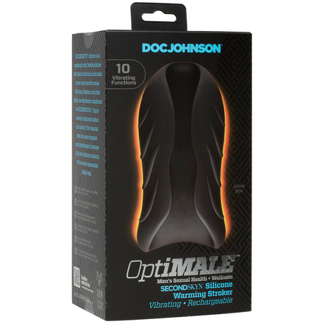 Masturbator Silikon mit Vibration und Wärmefunktion Schwarz 14 x Ø 7 cm