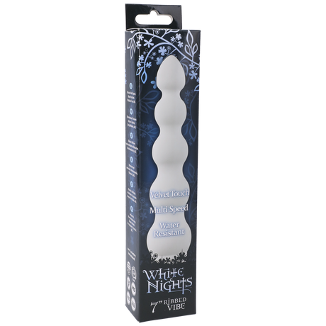 Vibrator gerippt Weiß 18 cm