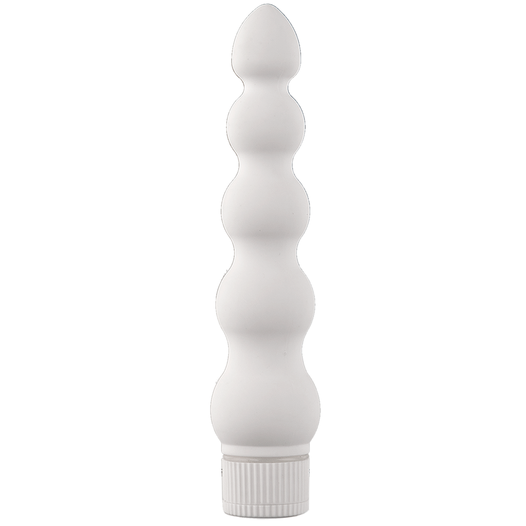 Vibrator gerippt Weiß 18 cm