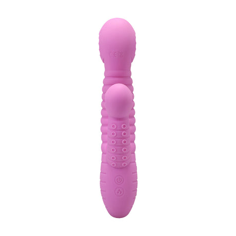 Rabbit-Vibrator Seapuss gerippt mit Wärmefunktion Violett 13 x Ø 4 cm