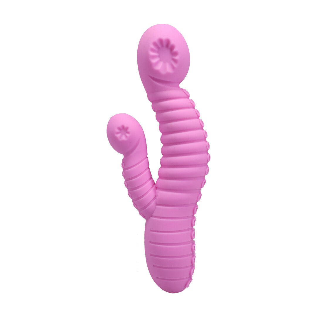 Rabbit-Vibrator Seapuss gerippt mit Wärmefunktion Violett 13 x Ø 4 cm