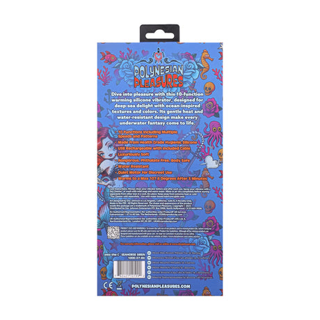 Rabbit-Vibrator Seahorse Siren gewellt mit Wärmefunktion Maui Blau 12,2 x Ø 4,8 cm