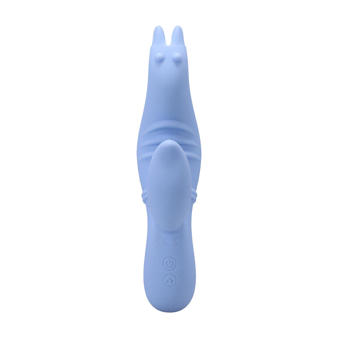 Rabbit-Vibrator Seahorse Siren gewellt mit Wärmefunktion Maui Blau 12,2 x Ø 4,8 cm