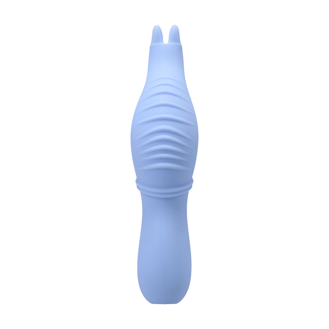 Rabbit-Vibrator Seahorse Siren gewellt mit Wärmefunktion Maui Blau 12,2 x Ø 4,8 cm