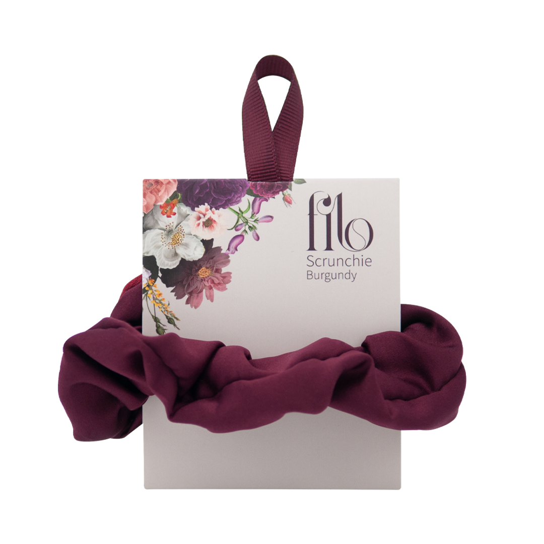 Scrunchie mit Geheimtasche Burgunderrot 10 cm