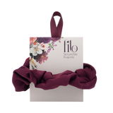 Scrunchie mit Geheimtasche Burgunderrot 10 cm