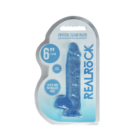 Realistischer Dildo mit Hoden Transparent Blau 12,5 cm