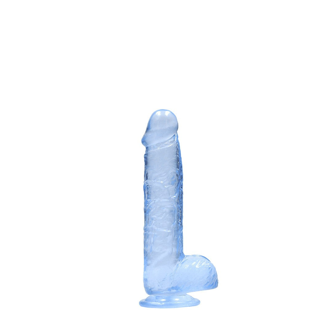 Realistischer Dildo mit Hoden Transparent Blau 12,5 cm
