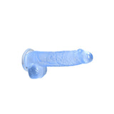 Realistischer Dildo mit Hoden Transparent Blau 12,5 cm