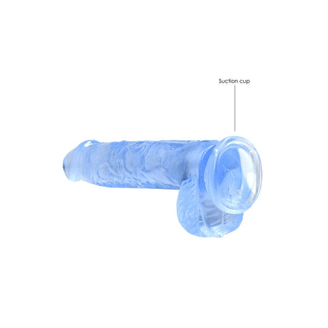 Realistischer Dildo mit Hoden Transparent Blau 12,5 cm
