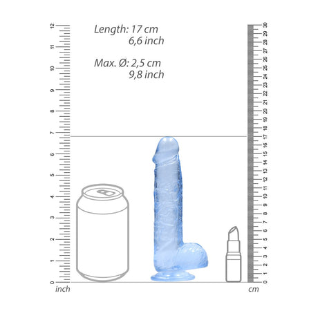Realistischer Dildo mit Hoden Transparent Blau 12,5 cm