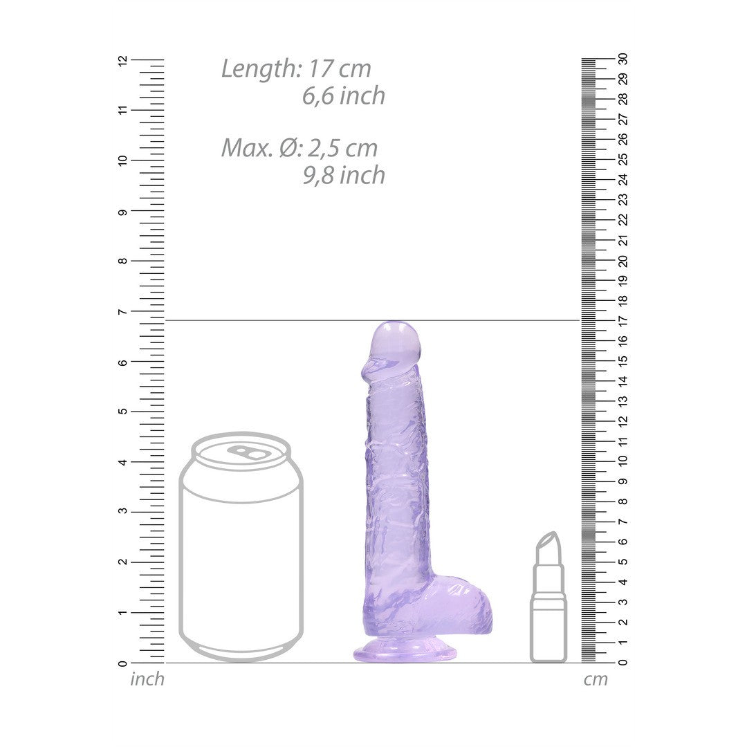 Realistischer Dildo mit Hoden Lila 12,5 cm