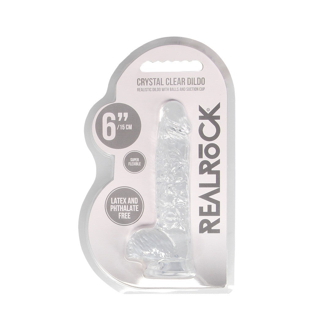Realistischer Dildo mit Hoden Transparent 12,5 cm