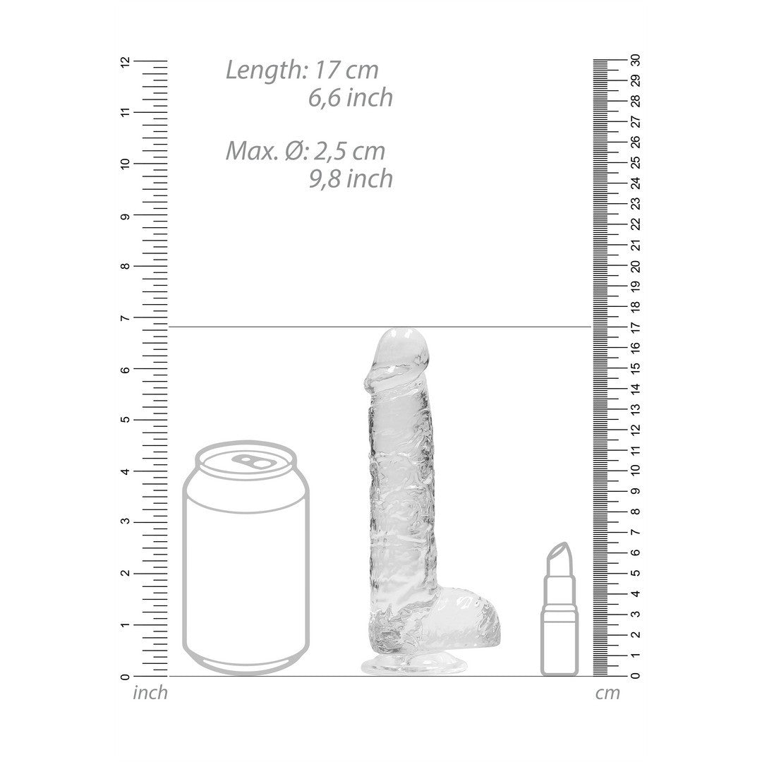 Realistischer Dildo mit Hoden Transparent 12,5 cm
