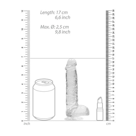 Realistischer Dildo mit Hoden Transparent 12,5 cm