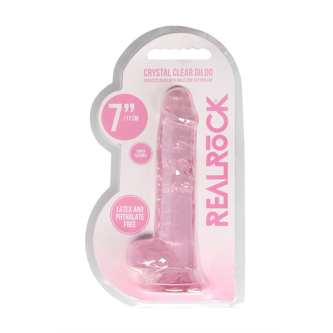 Realistischer Dildo mit Hoden Rosa 15 cm