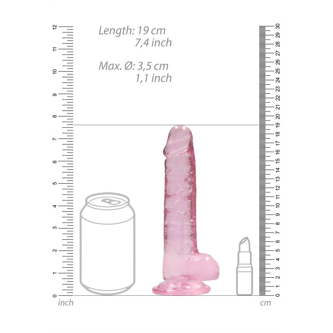 Realistischer Dildo mit Hoden Rosa 15 cm