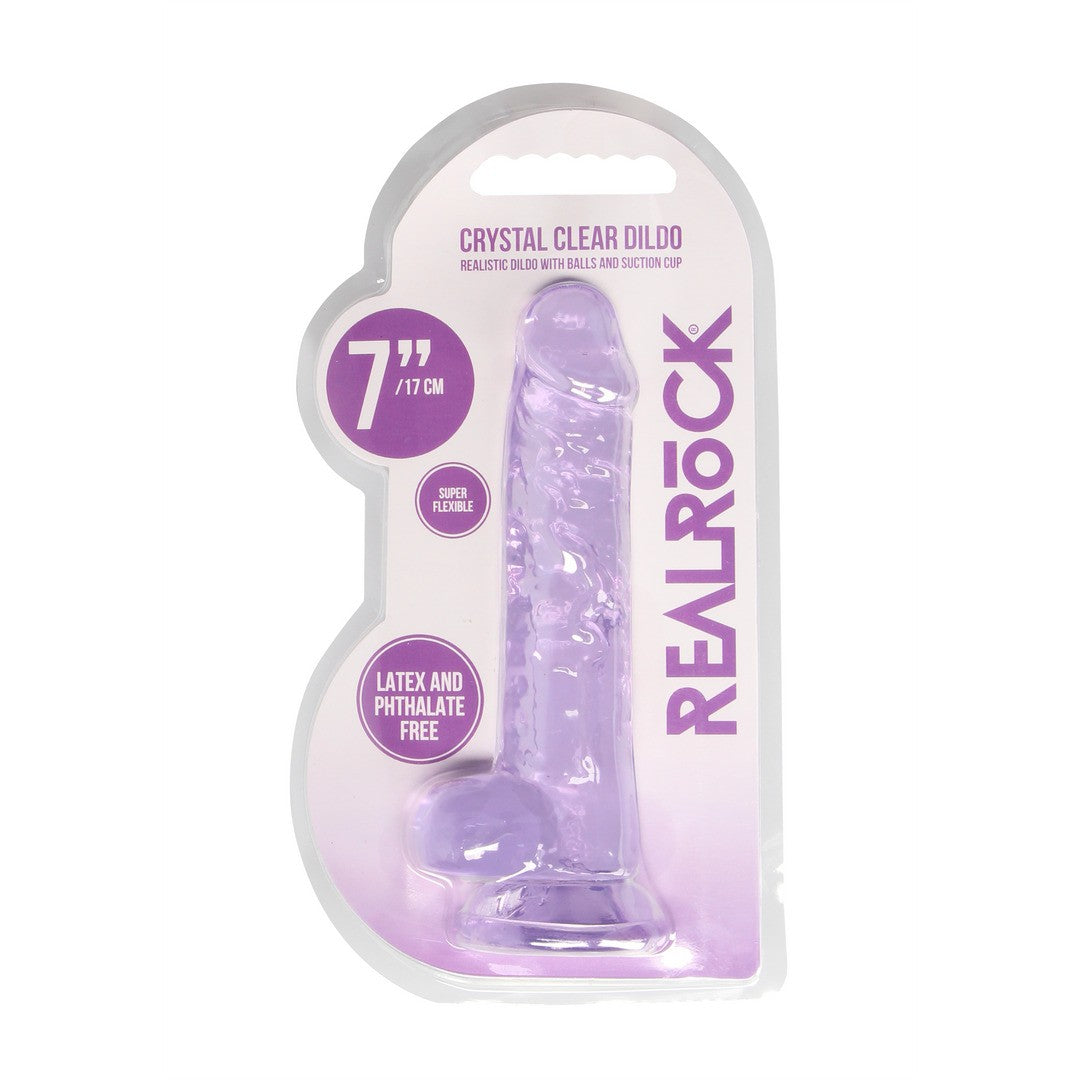 Realistischer Dildo mit Hoden Lila 15 cm