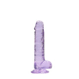 Realistischer Dildo mit Hoden Lila 15 cm