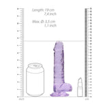 Realistischer Dildo mit Hoden Lila 15 cm
