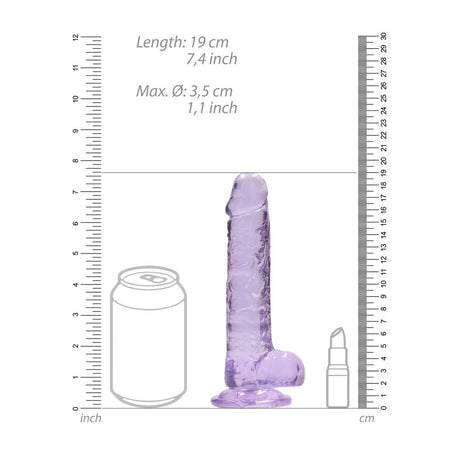 Realistischer Dildo mit Hoden Lila 15 cm