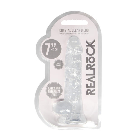 Realistischer Dildo mit Hoden Transparent 15 cm