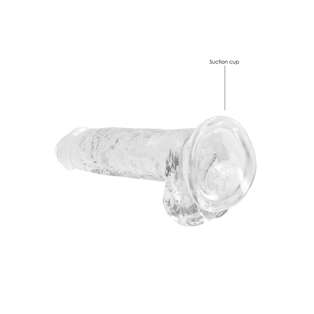 Realistischer Dildo mit Hoden Transparent 15 cm