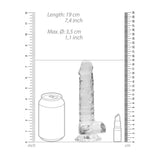 Realistischer Dildo mit Hoden Transparent 15 cm