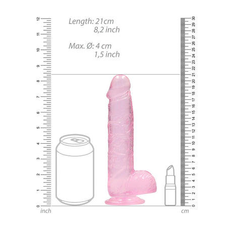 Realistischer Dildo mit Hoden Rosa 16 cm