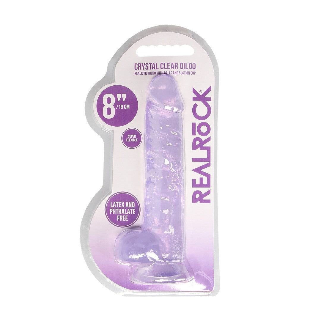 Realistischer Dildo mit Hoden Lila 16 cm
