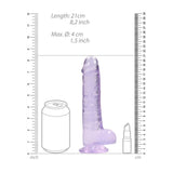 Realistischer Dildo mit Hoden Lila 16 cm