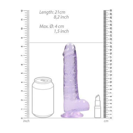 Realistischer Dildo mit Hoden Lila 16 cm